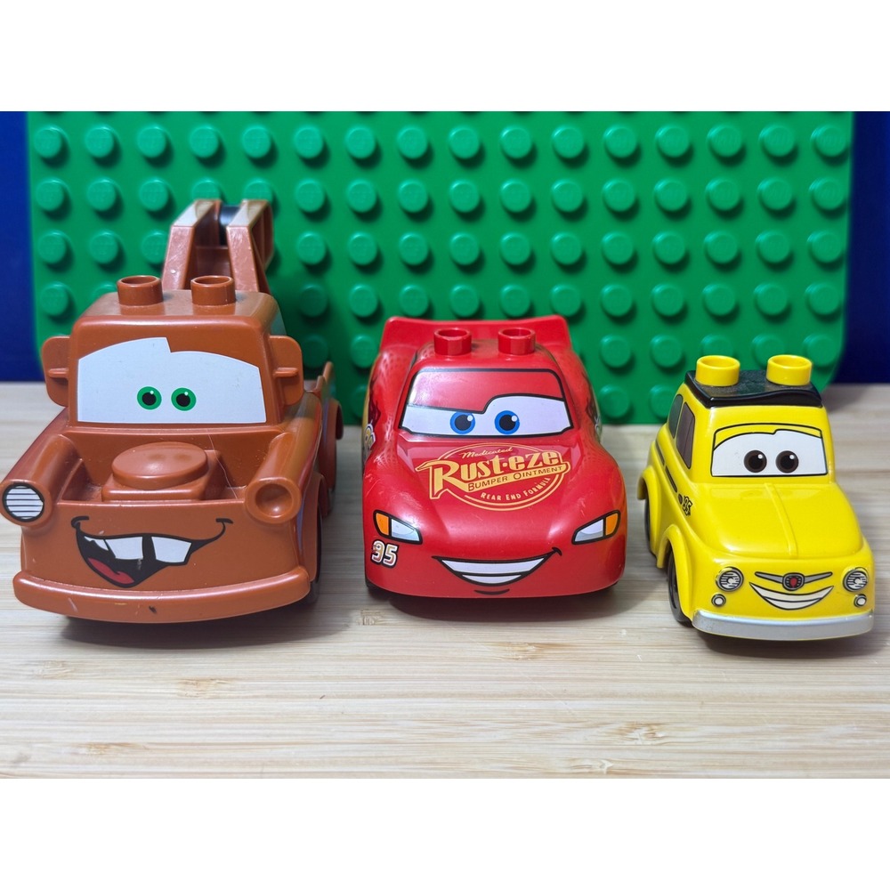 LEGO Duplo Disney Pixar Cars Lightning McQueen Tow Mater Luigi 3 Piece Set